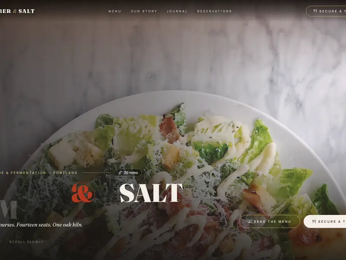 The photograph-led home page on the live site